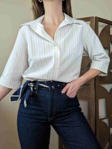 Pinstripe - vintage blouse - 01