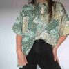 Gecko green - vintage blouse - 01