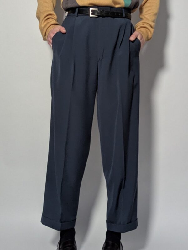 Vintage pantalon in een diepe teal tint