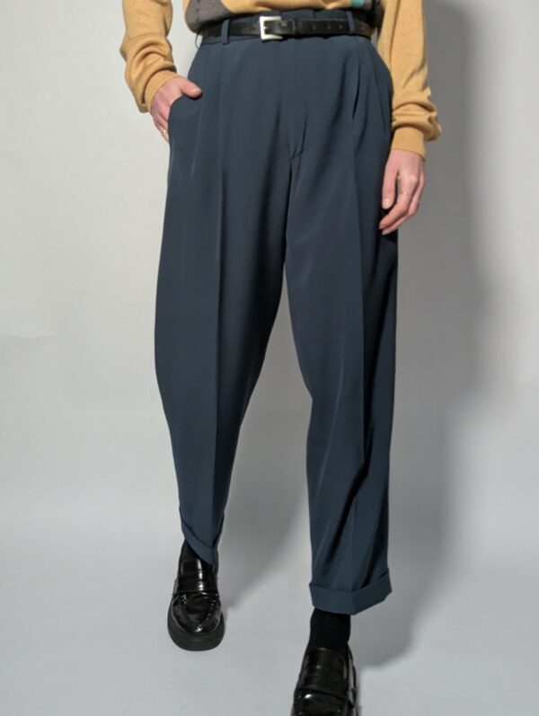 Vintage pantalon in een diepe teal tint