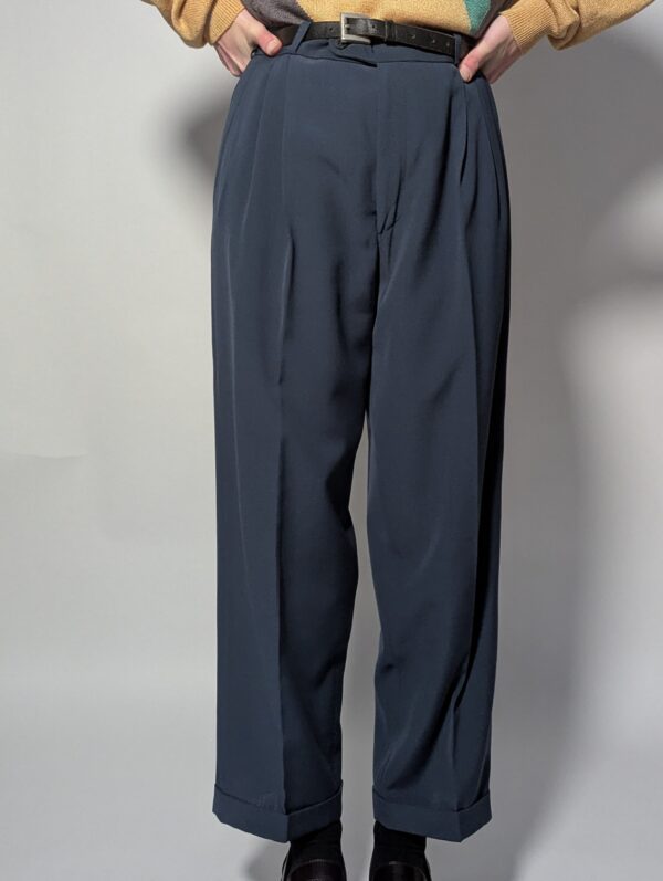 Vintage pantalon in een diepe teal tint