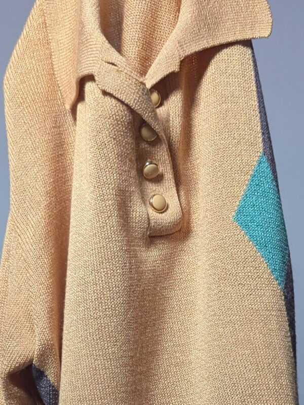 Vintage knit met een grafisch patroon in zachte aardetinten