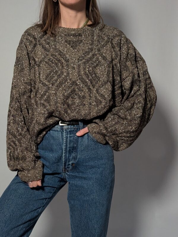 Vintage trui met een reliëfachtig patroon en een zachte, volumineuze knit