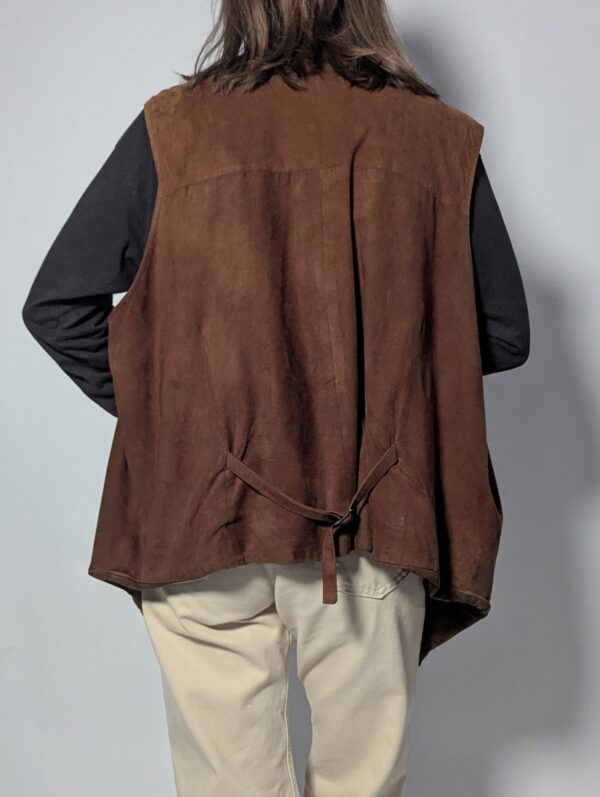 Vintage suède gilet in een warme bruine tint