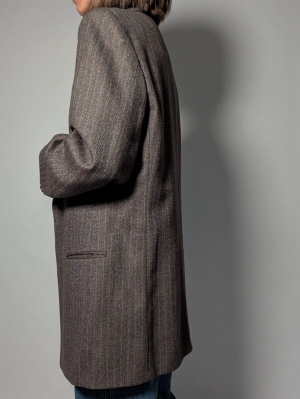 Vintage oversized blazer in bruin met subtiele streep