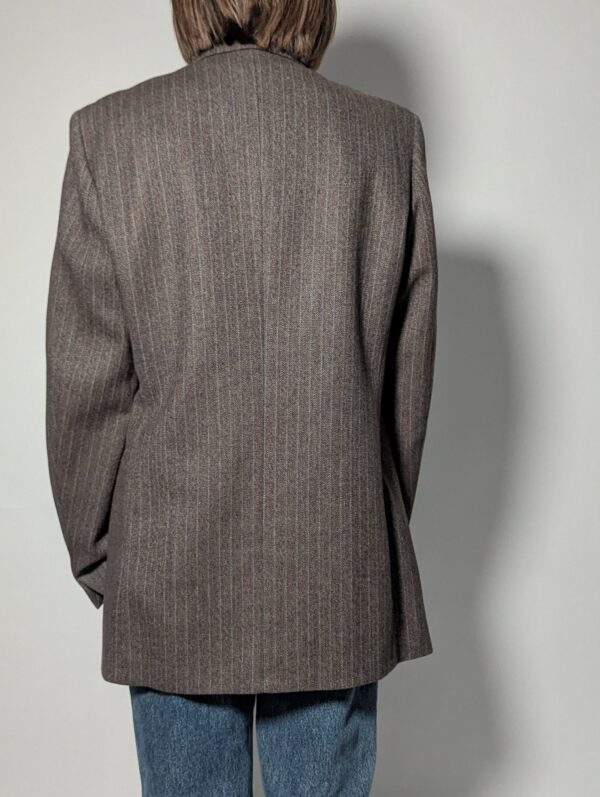 Vintage oversized blazer in bruin met subtiele streep