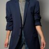 Vintage navy blazer met klassieke tailoring