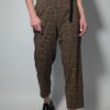 Bruine pantalon met subtiele ruit