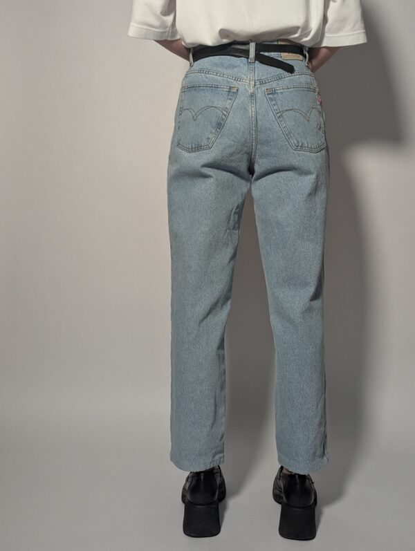 Vintage lichtblauwe high waist jeans met rechte pijp