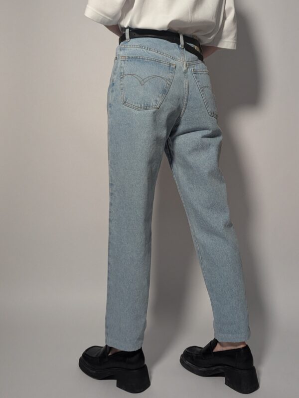 Vintage lichtblauwe high waist jeans met rechte pijp