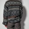 Shadow folk - 04 Vintage donkergrijze knit met patroon en polokraag