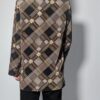 Vintage blazer met grafische ruitprint in bruin-, taupe- en zwarttinten en een rechte langere fit.