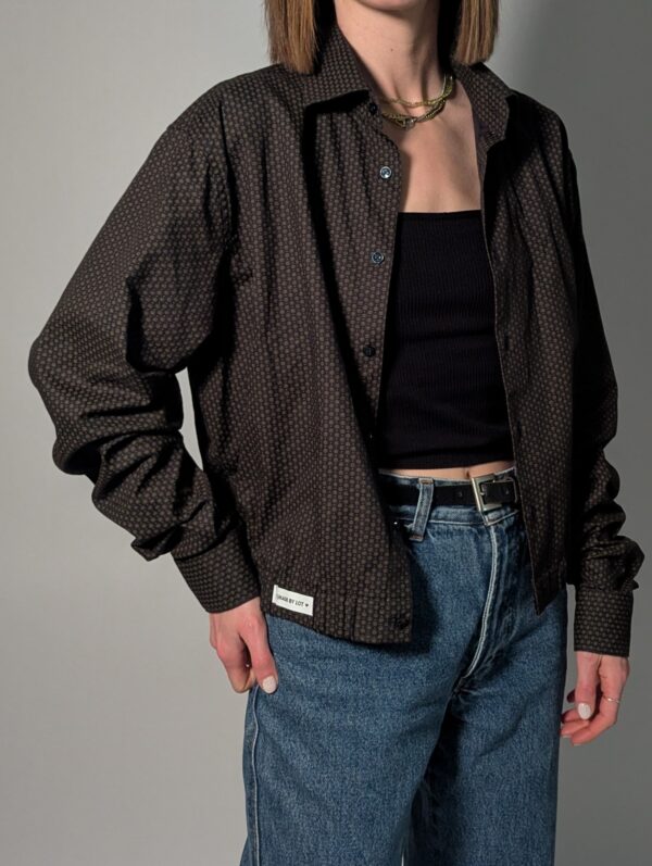 Upcycled vintage blouse met micro-print en elastische zoom – (RE)MADE BY LOT