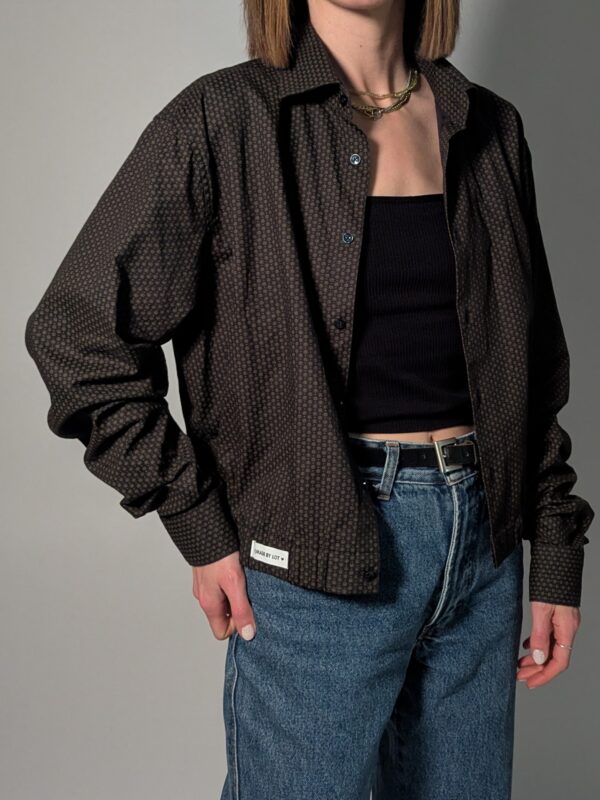 Upcycled vintage blouse met micro-print en elastische zoom – (RE)MADE BY LOT