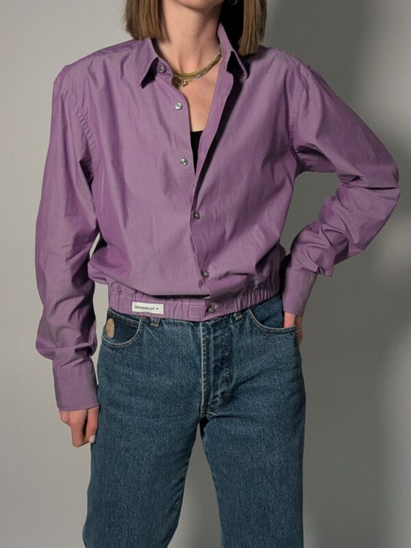 Upcycled paarse vintage blouse met elastische zoom – (RE)MADE BY LOT