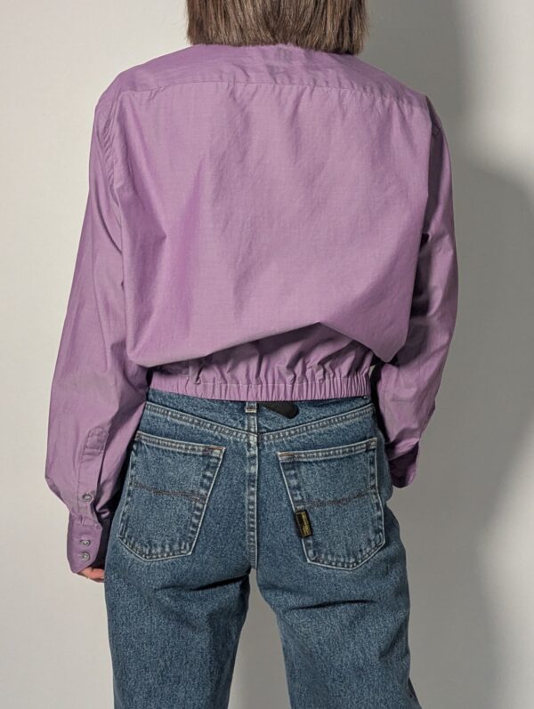 Upcycled paarse vintage blouse met elastische zoom – (RE)MADE BY LOT