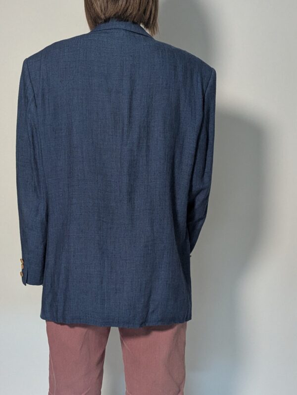 Cobalt line 05 Vintage kobaltblauwe blazer met rechte oversized pasvorm en klassieke tailored details.