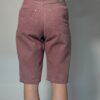 Vintage oudroze denim bermuda met hoge taille en rechte pasvorm.