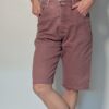 Vintage oudroze denim bermuda met hoge taille en rechte pasvorm.