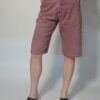 Vintage oudroze denim bermuda met hoge taille en rechte pasvorm.
