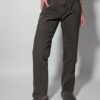 Vintage donkerbruine jeans met rechte pasvorm en tijdloze basic uitstraling.