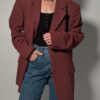 Sienna line 01 Vintage blazer in warme sienna tint met klassieke revers en rechte licht oversized pasvorm.