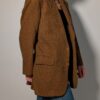 Burberry heritage 04 Vintage Burberry blazer in bruin en camel met fijne ruit, klassieke revers en rechte licht oversized pasvorm.