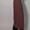 Vintage lange aubergine rok met hoge taille, rechte pasvorm, cargo pocket aan de zijkant en split onderaan.