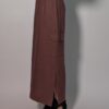 Vintage lange aubergine rok met hoge taille, rechte pasvorm, cargo pocket aan de zijkant en split onderaan.