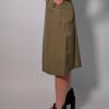 Olive flow 04 Vintage katoenen culotte in olijfgroen met hoge taille, wijde cropped pijpen en strikceintuur.
